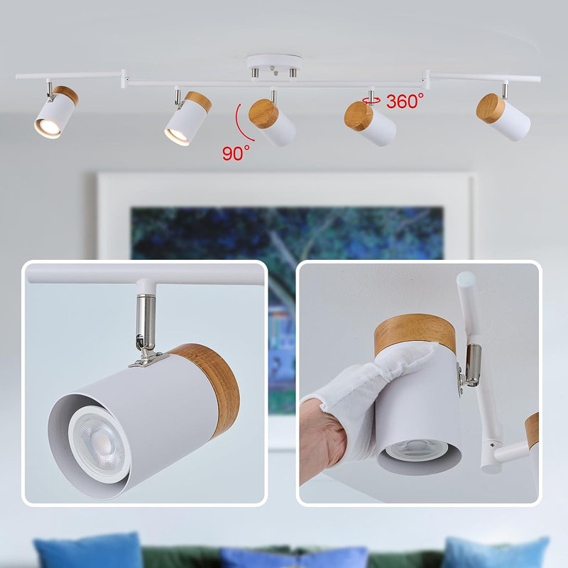 49.6'' 5 -Light Swing Arm Track Track Kit with Adjustable Head, 5-Light