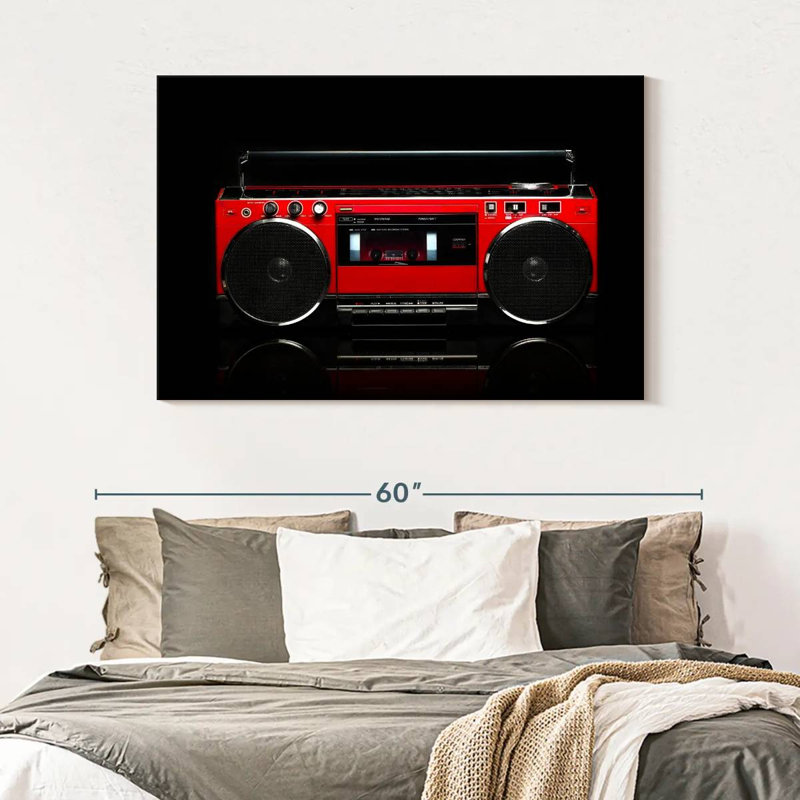 Abarca Retro Red Boom Box, 32" H x 48" W