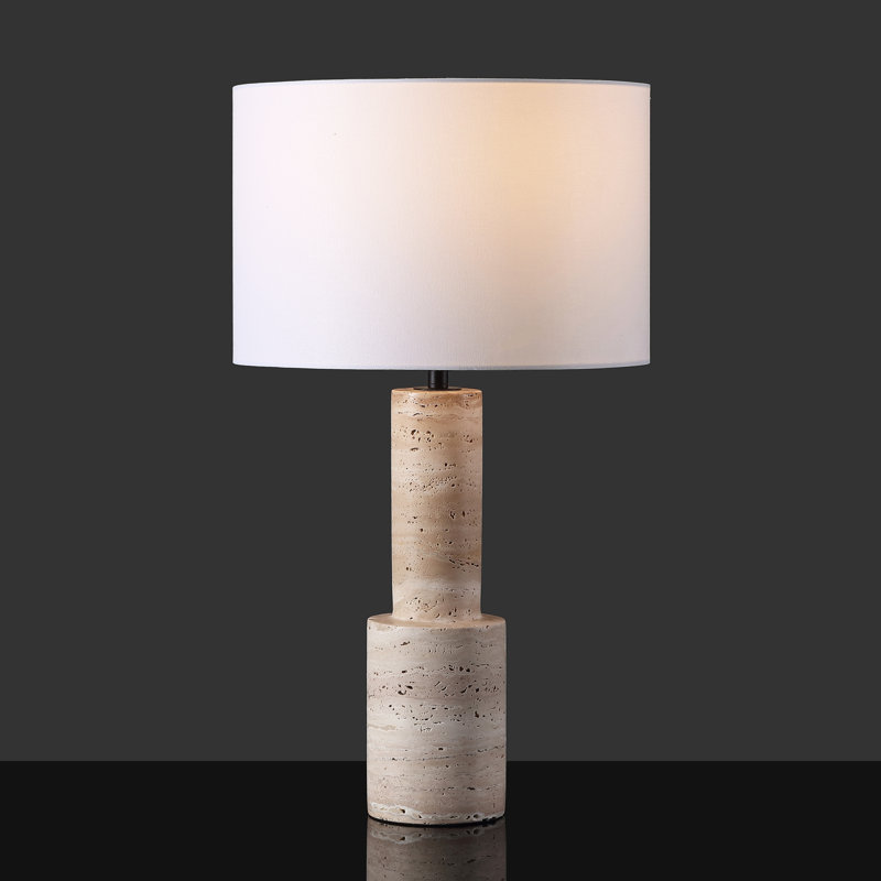 Lampe de table en travertin Khalid