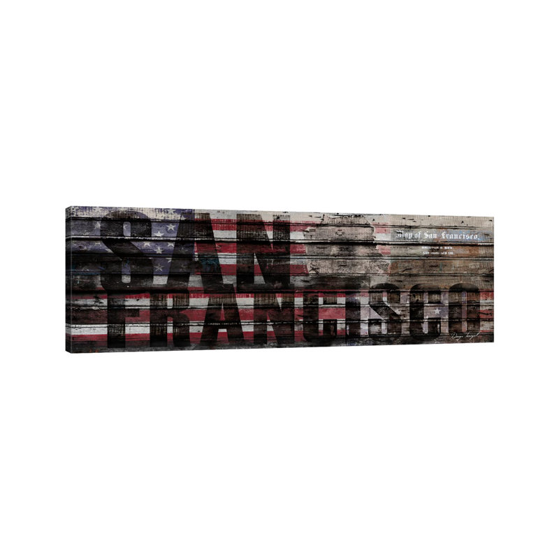 San Francisco Distressed by Diego Tirigall - Wrapped Canvas Gallery-Wrapped Canvas Giclée