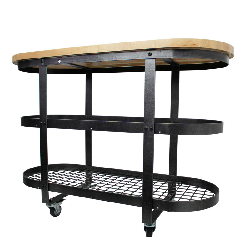 Gourmet Kitchen Cart with Butcher Block Top