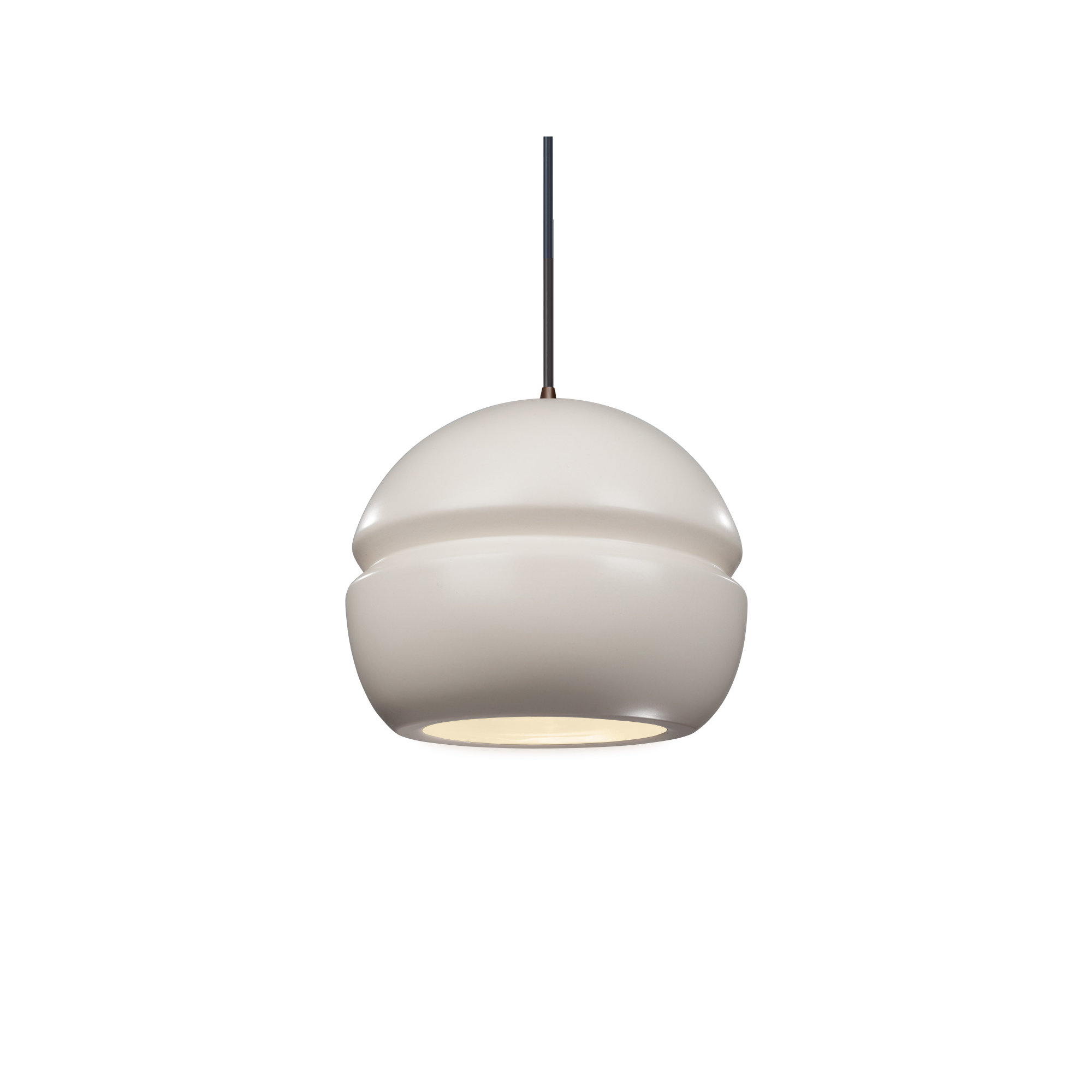 Logan 1 - Light Single Globe Pendant, Dark Bronze, Matte White
