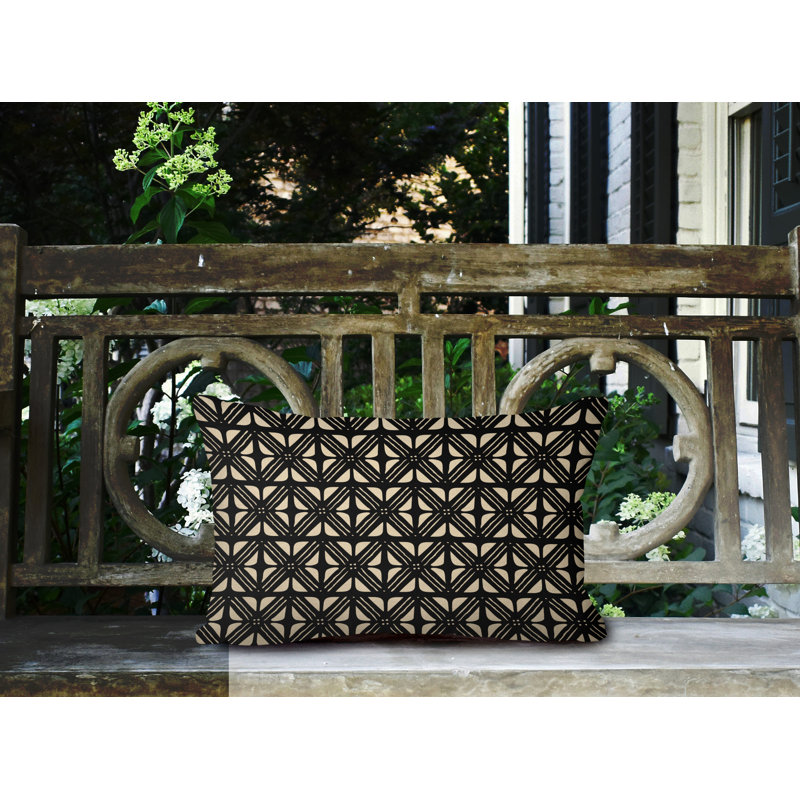 Housse de coussin d'extérieur carré et insert, 15 po x 15 po, Noir, Carré