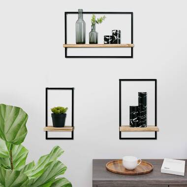 Cocoyard Metal Accent Wall Shelf, Set of 3 - Black