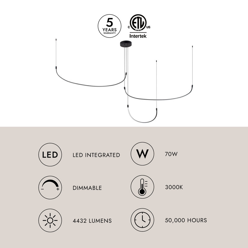 Talis 3 - Light LED Pendant, Black