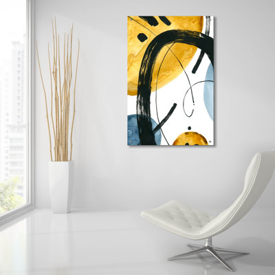  «Black Ellipse» par Svetlana Aleynikova, art mural en verre acrylique, 24 po x 36 po