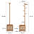 Freestanding Wood Coat Rack with 5 Hooks and Storage Basket-112623932