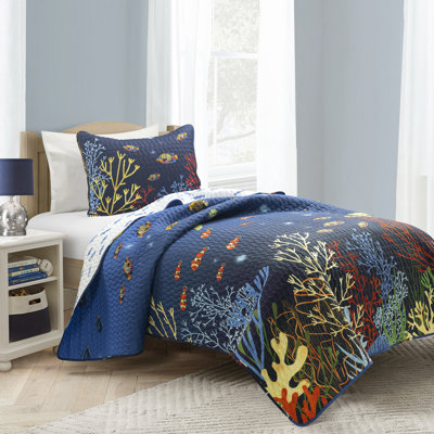Ensemble de courtepointe réversible Lush Decor Under The Sea