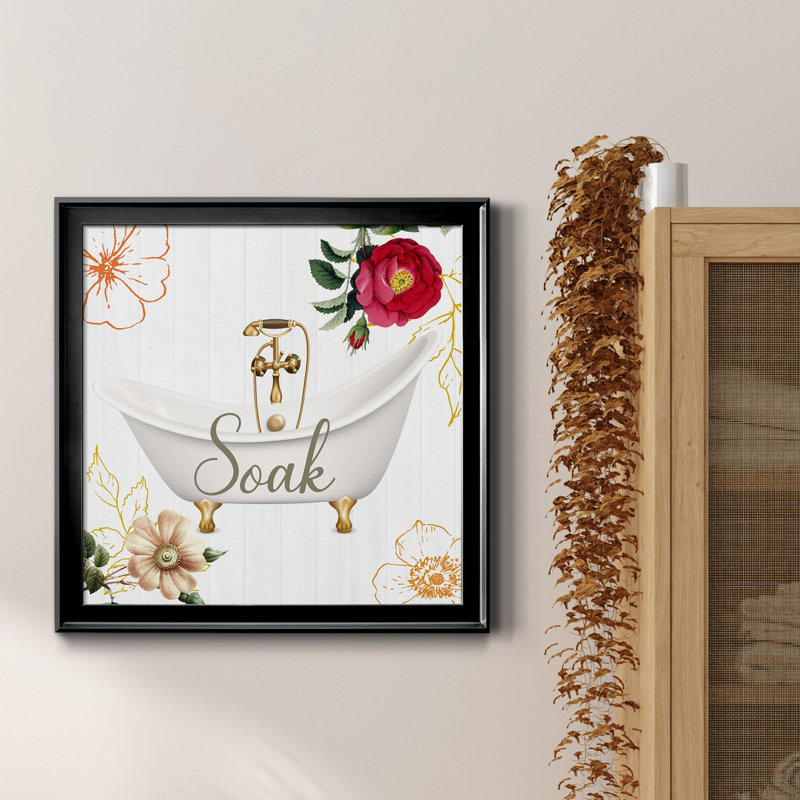 Soak - Peinture sur toile encadrée, H 26,5 po x l 26,5 po x P 1,5 po, Toile avec cadre noir