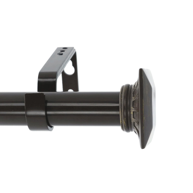 Tringle à rideaux simple réglable 1 po Zambrana, H 1 po x l 120 po x P 7 po, Bronze/Doré