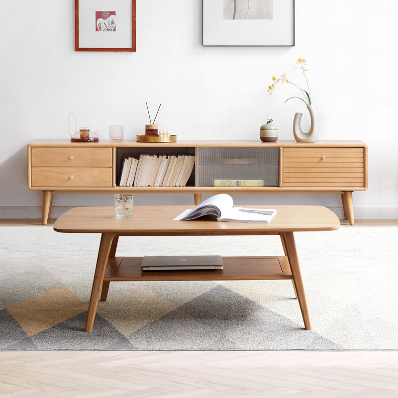 Akilia 2 - Piece Solid Wood Solid Wood Top Living Room Table Set