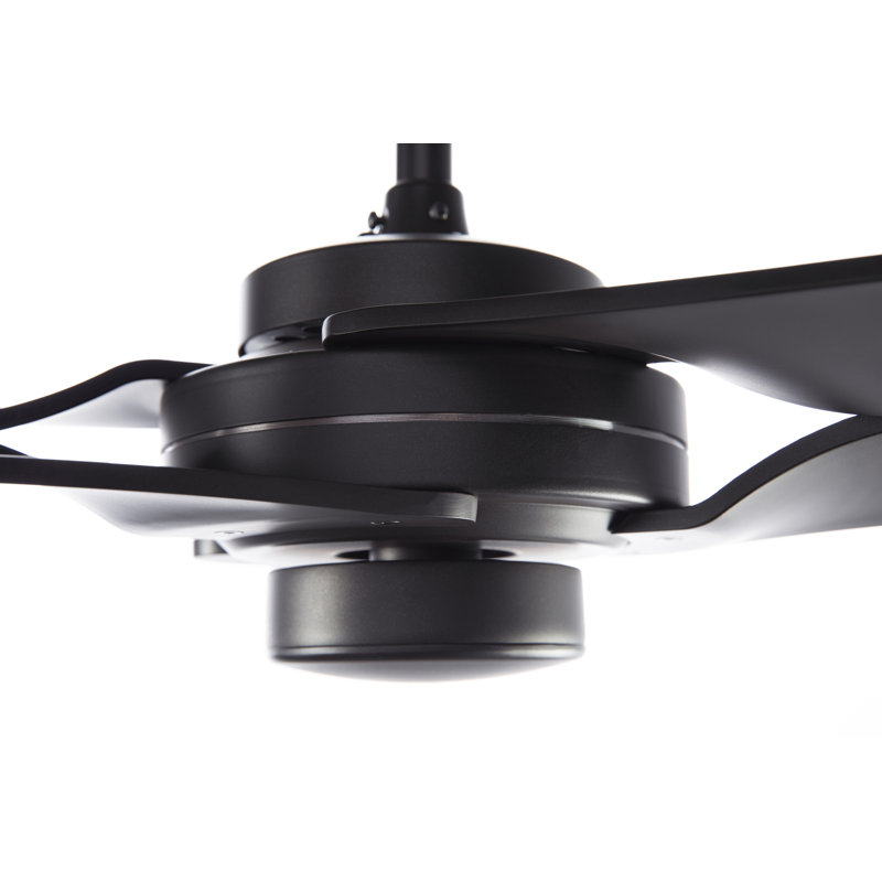 Torsion LED Downrod Ceiling Fan, Black, Fan Speed and Light Control (3-wire), Dark Bronze