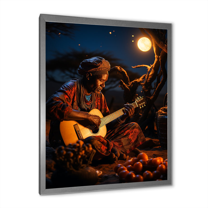 Ballam africain Serenading The IV, H 40 po x l 30 po x P 1,5 po, Cadre photo argenté