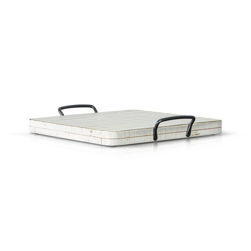 Plateau en bois massif Chans, Blanc