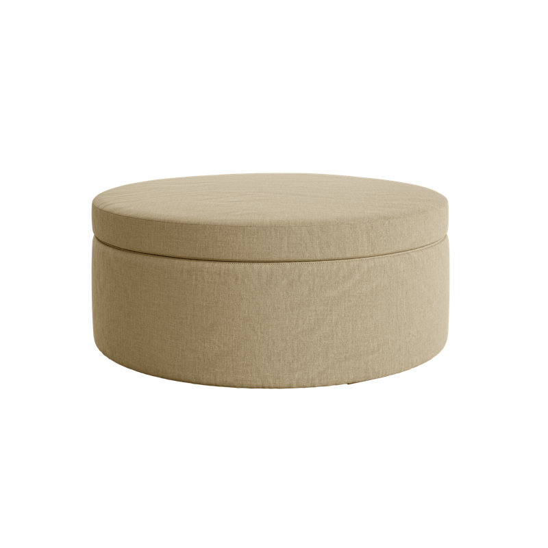 Evergreen Storage Ottoman, Sand Hemp Blend