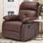 Upholstered Brown Cat Scratch-Resistant Fabric Swivel Rocker Recliner-687169835