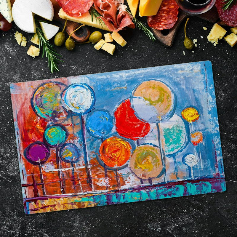 Fotou Tempered Glass Balloons Chopping Board, 52cm x 60cm