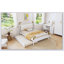 Grand lit plateforme en bois avec 2 grands tiroirs et lit gigogne T-XL-173205640