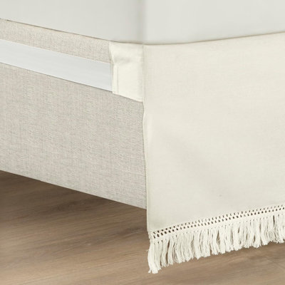 Boho Fringe 15-Inch Tailored Drop Easy Fit Bedskirt, Queen