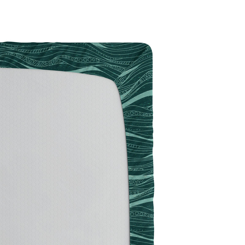Ambesonne Nature Fitted Sheet Leaves Botanical Style Art, Pale Seafoam/Hunter Green Abstract, Twin XL Fitted Sheet