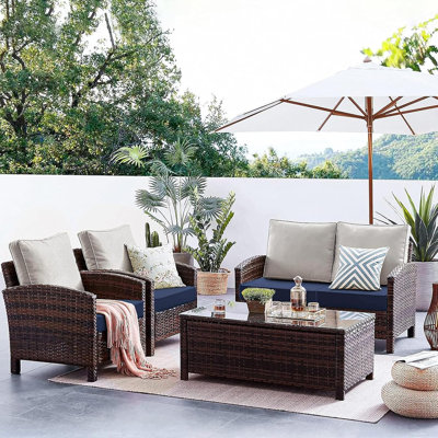 4-pack Patio Cushion Covers 19x19x3 Inch Replacement With Zipper, Outdoor Seat Cushion Slipcovers For Couch, Garden, And Sofa by Latitude Run