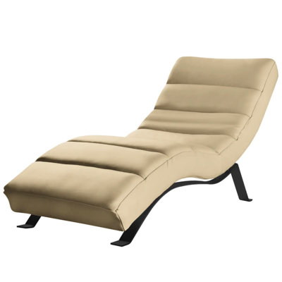 SALISBURY Chaise Lounge in Genuine Leather with Adjustable Backrest