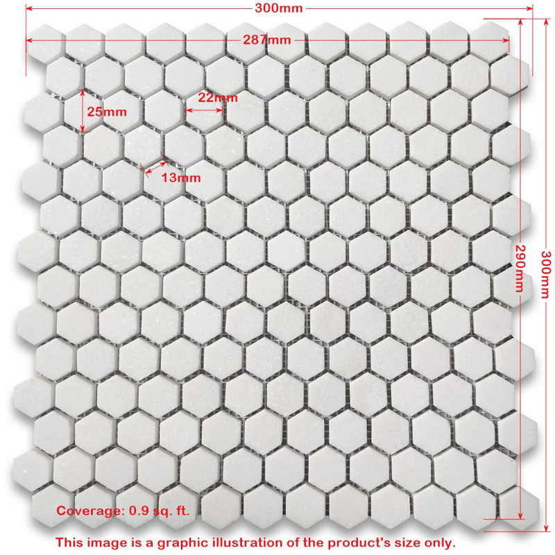 Calacatta 11" x 11" Marble Mosaic Tile, White/Gray