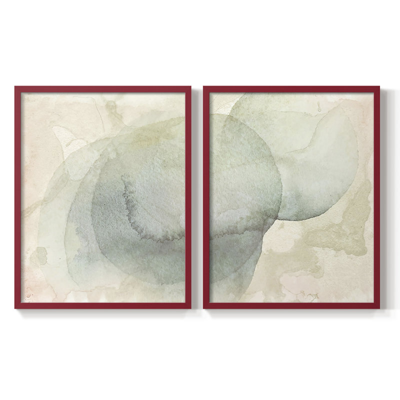 Softwash Abstract  I-Premium Framed Print -Ready to Hang - No Nails Required - No Nails Required, Red, 15" H x 24" W