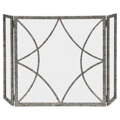 London 3 Panel Iron Fireplace Screen
