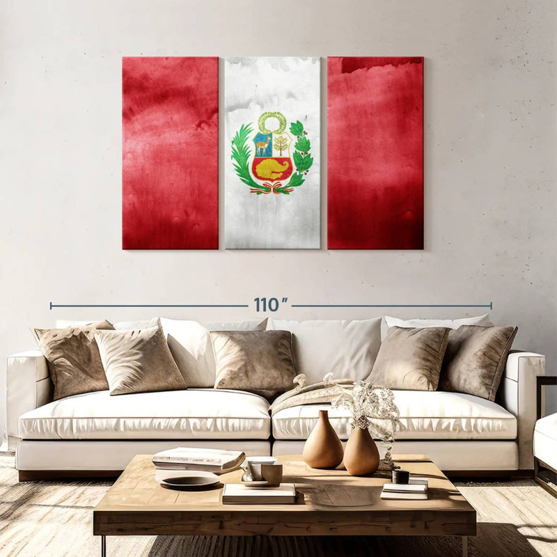 Drapeau délavé du Pérou, H 48 po x l 74 po