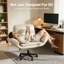 Big and Wide Criss Cross Office Chair, 5-Level Adjustable Arms & Wheels, Height Adjustable Wide Comfy Vanity Makeup Chair, Swivel Shakeable Base for Relax Leisure, Suitable for Home Bedroom Office-561960698
