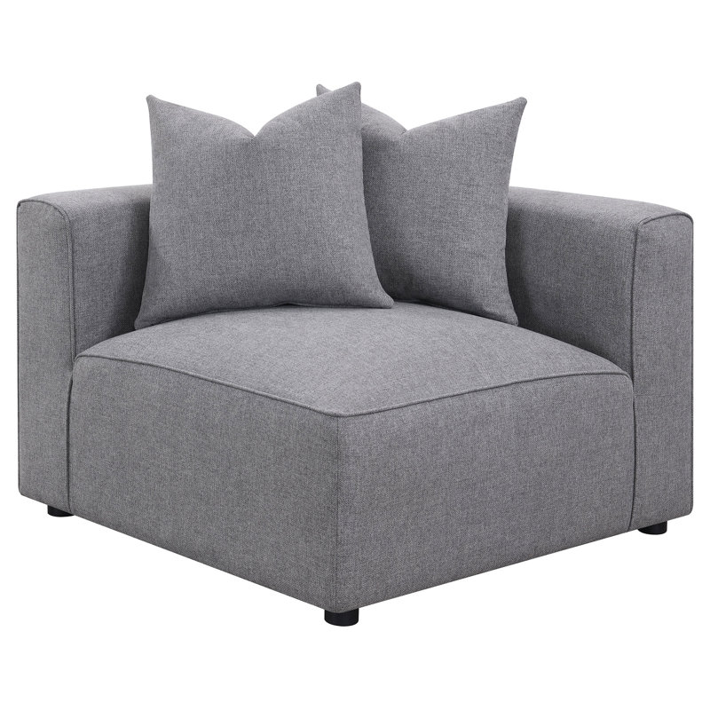 Fauteuil d'angle rembourré Amandine, Tissu gris