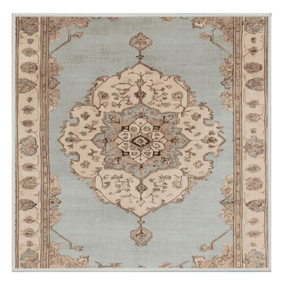 Tapis beige lavable à la machine Afyon