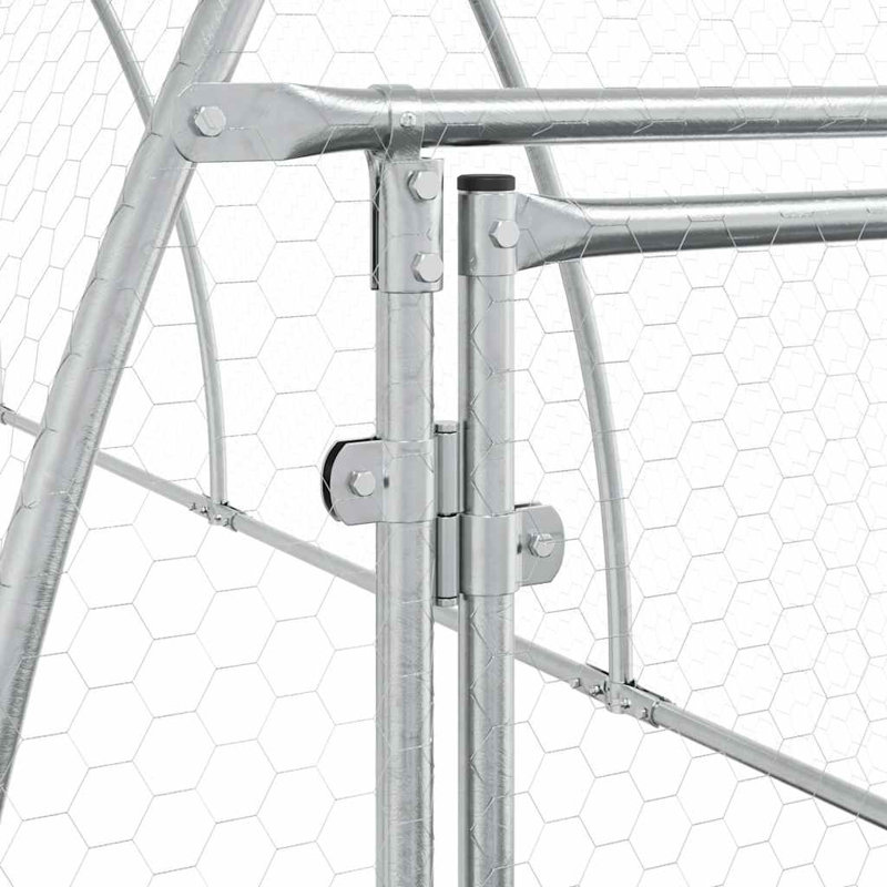 Cage à poulet en acier galvanisé 41,3 po x 47,2 po argent, H 47,2 po x l 236,2 po x P 41,3 po