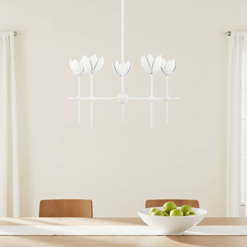 Wolfe 5 - Light Chandelier in Natural, G9/Bi-pin, Yes, Bisque White