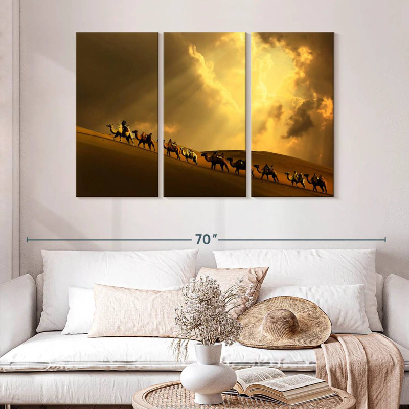 Brampt Camel Caravan Uphill, 32" H x 50" W