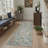 Eden Floral Blue Machine Washable Indoor Runner Rug With Non-Slip Backing-25059742-25836620