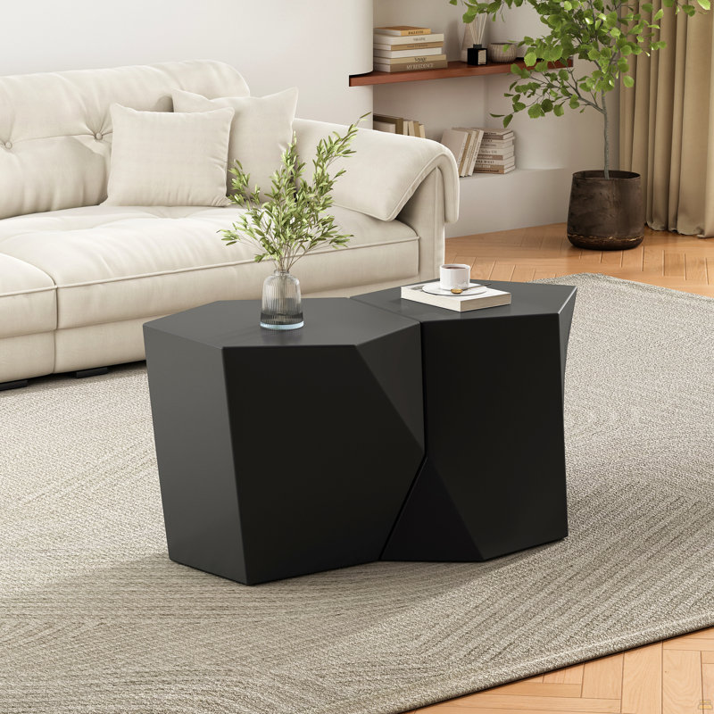 Modern Mgo Coffee Table Set, Black