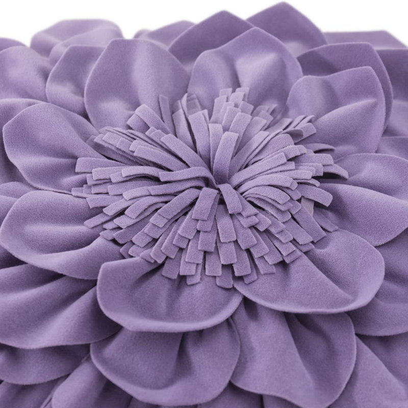  Housse de coussin en velours appliqué, Mauve