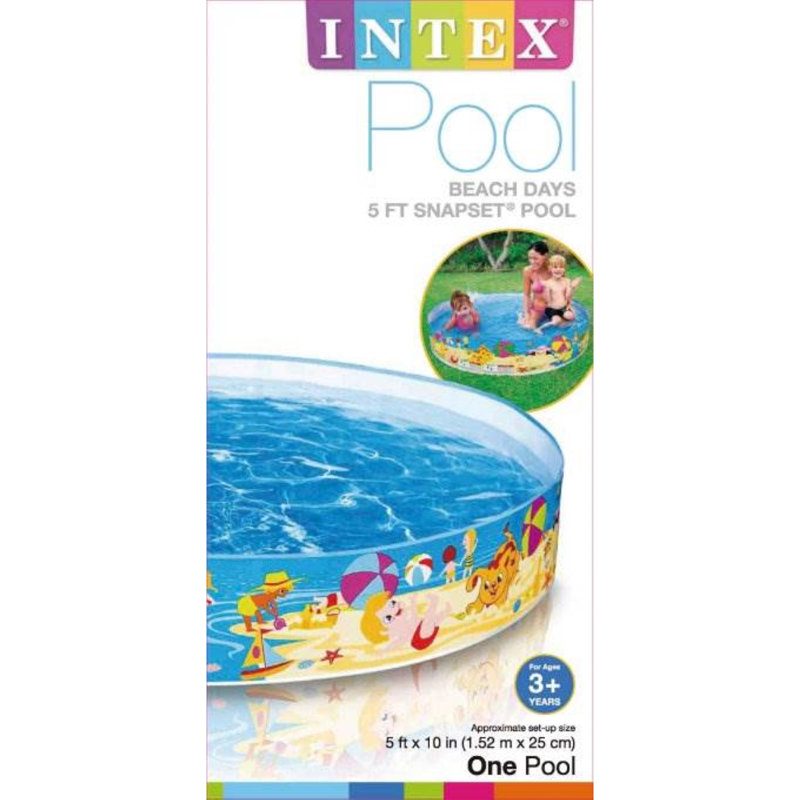 Beach Days Round Inflatable Kiddie Pool with Colorful Graphics