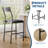 Bar Stools Set of 2, 24" Counter Height, PU Leather, Iron Frame, 300 lb Cap, Black-1132789296-1132789295