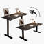 Bureau rectangulaire en bois manufacturé et en acier noir réglable en hauteur-108225111
