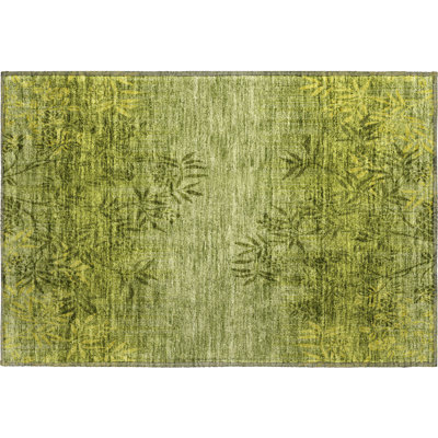 Premium Machine Washable Prisco Olive Rug