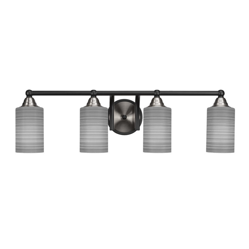 Ahern 4-Light Bath Bar, Matte Black/Brushed Nickel