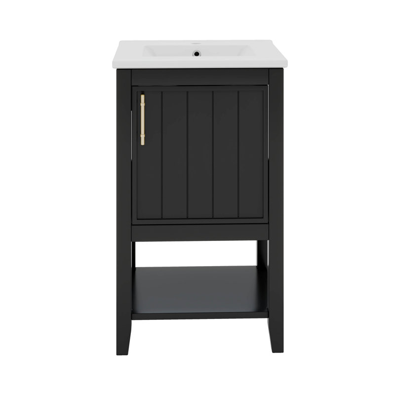 20 Inches Bathroom Vanity With Storage Rack, Open Shelf