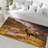 Floral Harmony Non-Woven Soft Printed Rug with Vibrant Blues and Yellows in a Bold Abstract Design for Contemporary Home Decor-114334372