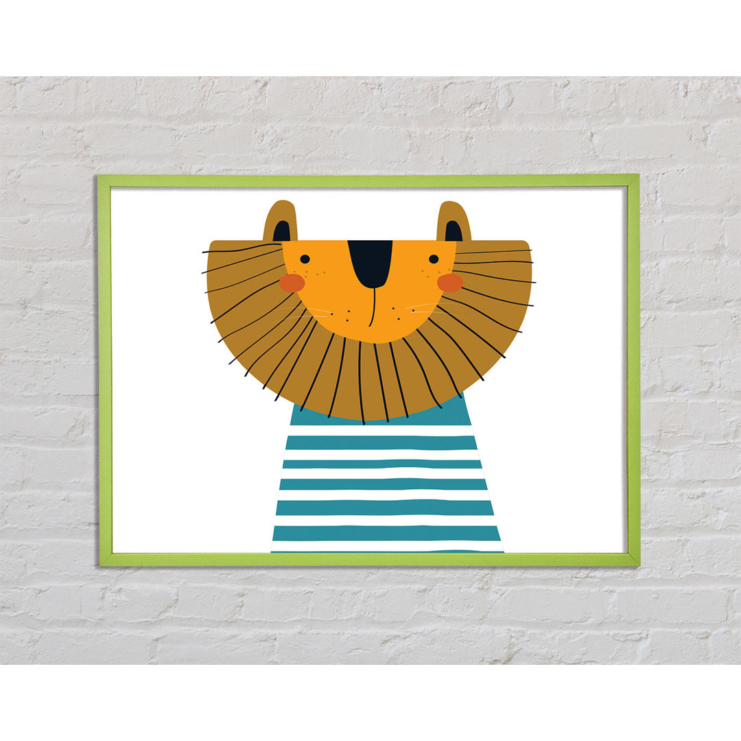 Carlyann Lion in Striped Clothes - Einzelner Bilderrahmen Kunstdrucke