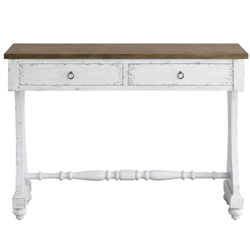 Table d'appoint rectangulaire blanche avec 2 tiroirs de rangement et un tiroir de plancher Kd