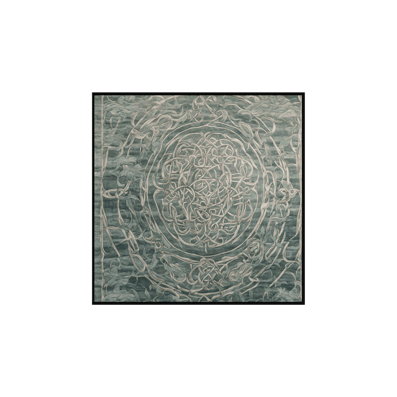 Machine Washable Grey Area Rug, Square 7'