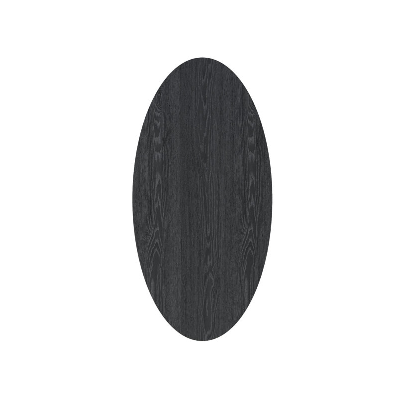 Plateau de table en bois massif noir ovale l 39 po seulement, H 1,18 po x l 39,37 po x P 22,44 po